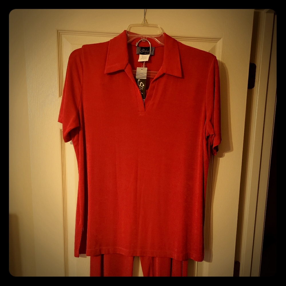 Red Pant Suit